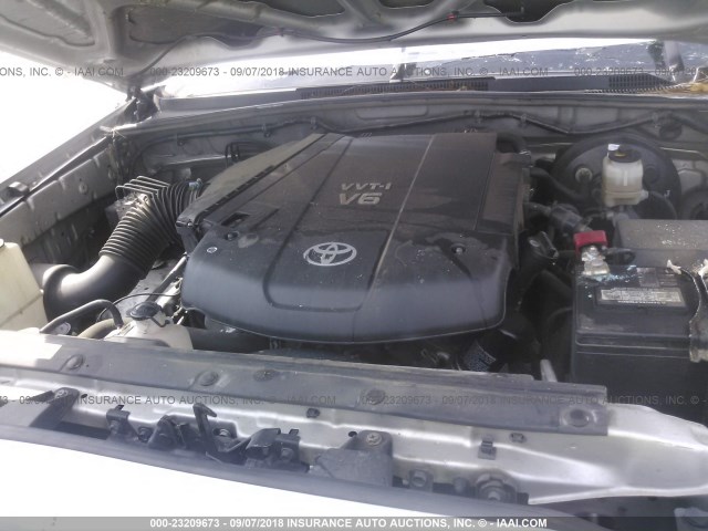 3TMLU4EN8AM043044 - 2010 TOYOTA TACOMA DOUBLE CAB ვერცხლისფერი ფოტო 10