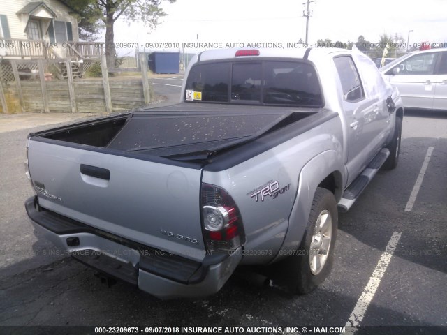 3TMLU4EN8AM043044 - 2010 TOYOTA TACOMA DOUBLE CAB SILVER photo 4