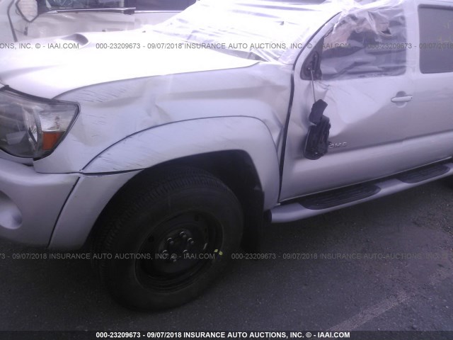 3TMLU4EN8AM043044 - 2010 TOYOTA TACOMA DOUBLE CAB ვერცხლისფერი ფოტო 6