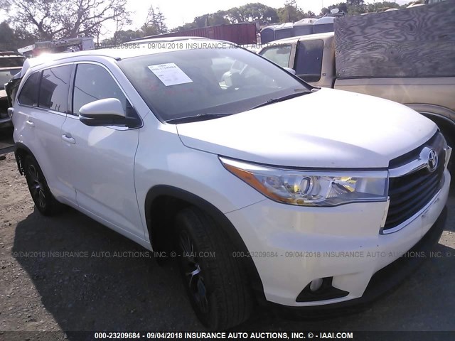 5TDJKRFH2GS240111 - 2016 TOYOTA HIGHLANDER XLE თეთრი ფოტო 1