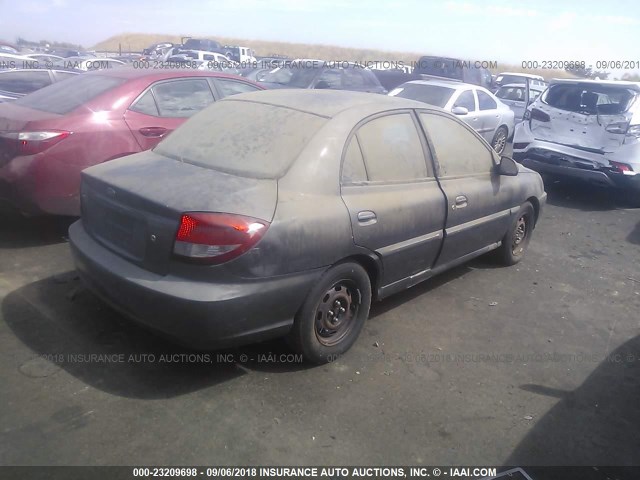 KNADC125X46336519 - 2004 KIA RIO GRAY photo 4