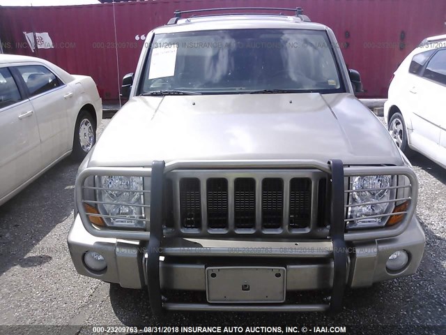 1J8HG48N06C322952 - 2006 JEEP COMMANDER GOLD photo 6