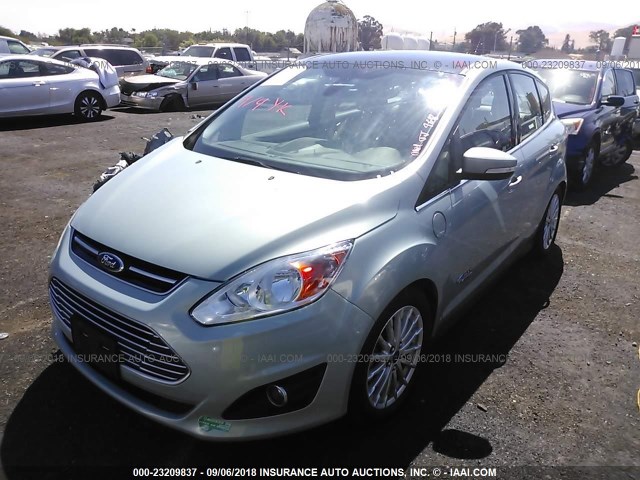 1FADP5CU6DL543842 - 2013 FORD C-MAX PREMIUM Light Blue photo 2