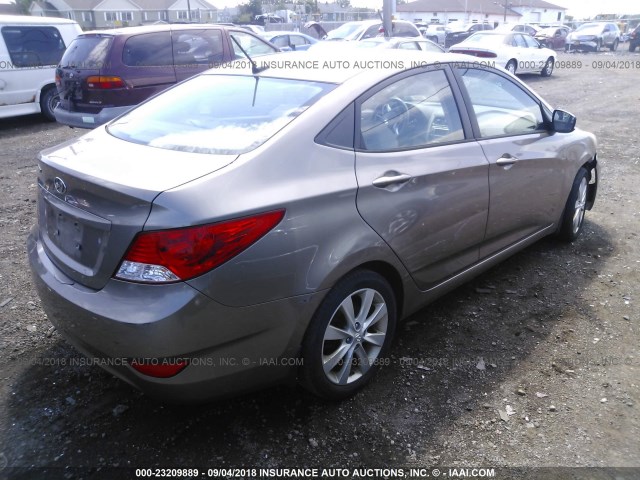 KMHCU4AEXDU277672 - 2013 HYUNDAI ACCENT GLS/SE TAN photo 4