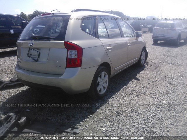 KNAFG525387130768 - 2008 KIA RONDO LX/EX GOLD photo 4