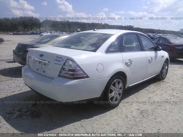 1FAHP25W58G107285 - 2008 FORD TAURUS LIMITED WHITE photo 4