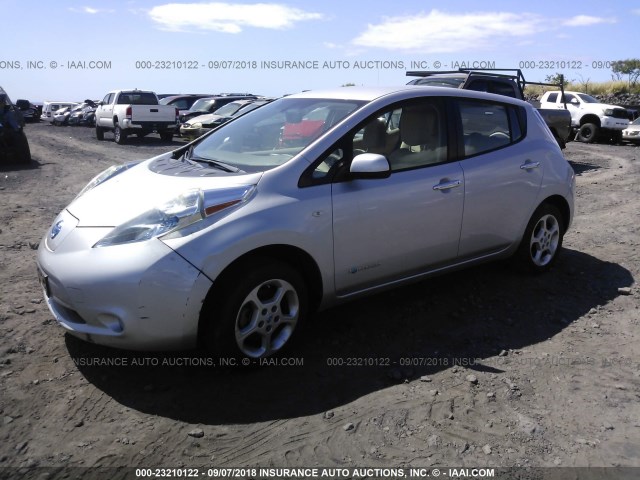 JN1AZ0CP1BT007921 - 2011 NISSAN LEAF SV/SL SILVER photo 2