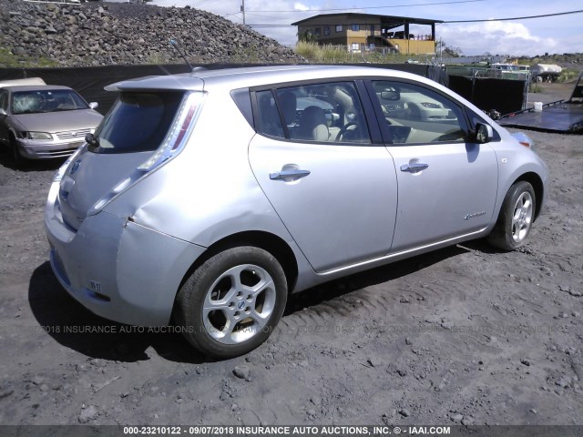 JN1AZ0CP1BT007921 - 2011 NISSAN LEAF SV/SL SILVER photo 4