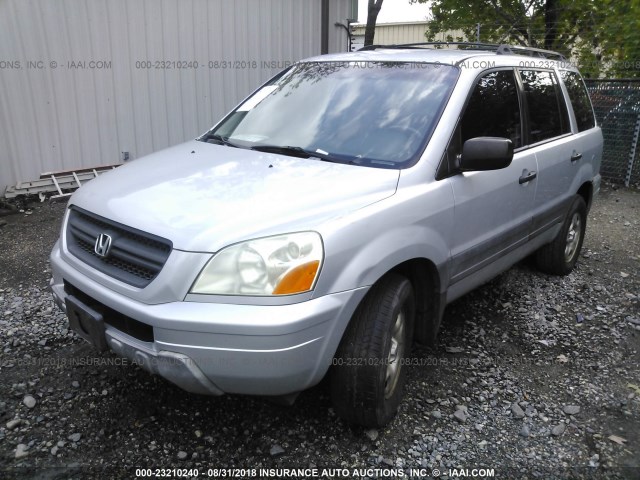 2HKYF18134H593558 - 2004 HONDA PILOT LX SILVER photo 2