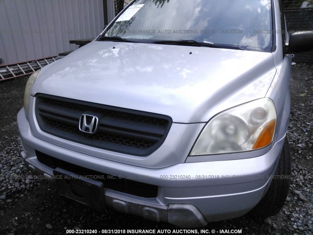 2HKYF18134H593558 - 2004 HONDA PILOT LX SILVER photo 6