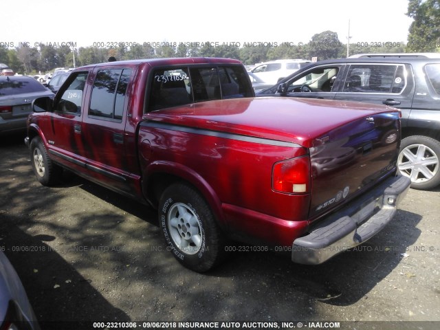 1GCDT13W02K131256 - 2002 CHEVROLET S TRUCK S10 RED photo 3