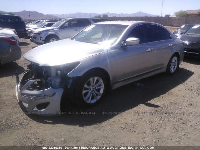 KMHGC4DDXDU247370 - 2013 HYUNDAI GENESIS 3.8L SILVER photo 2