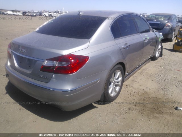 KMHGC4DDXDU247370 - 2013 HYUNDAI GENESIS 3.8L SILVER photo 4