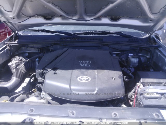 3TMJU4GNXAM093058 - 2010 TOYOTA TACOMA DOUBLE CAB PRERUNNER SILVER photo 10