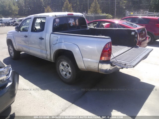 3TMJU4GNXAM093058 - 2010 TOYOTA TACOMA DOUBLE CAB PRERUNNER SILVER photo 3
