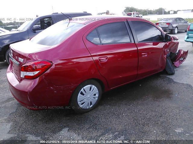 ML32F3FJ4HHF05955 - 2017 MITSUBISHI MIRAGE G4 ES Rojo foto 4