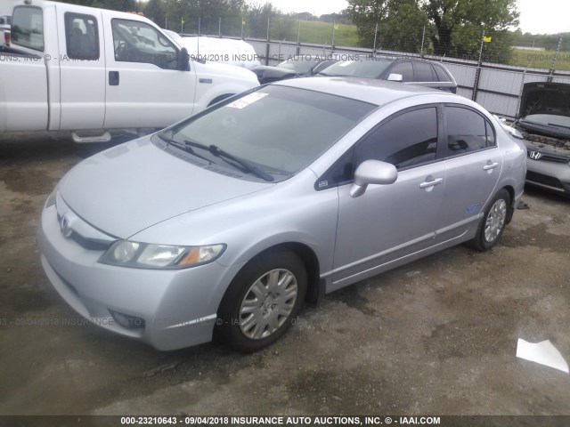 1HGFA465X9L000876 - 2009 HONDA CIVIC GX SILVER photo 2