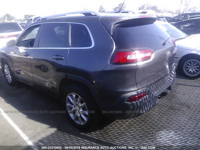 1C4PJLDB0EW283710 - 2014 JEEP CHEROKEE LIMITED GRAY photo 3