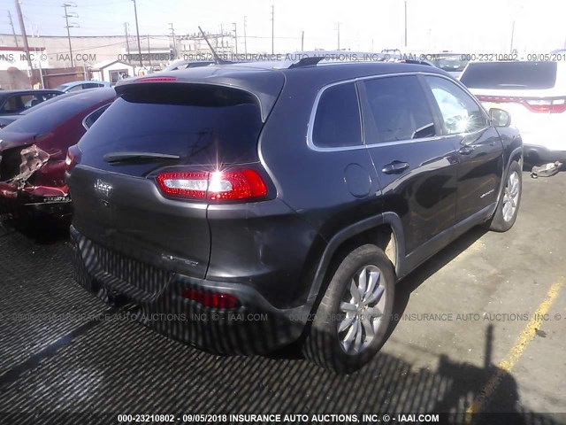 1C4PJLDB0EW283710 - 2014 JEEP CHEROKEE LIMITED GRAY photo 4