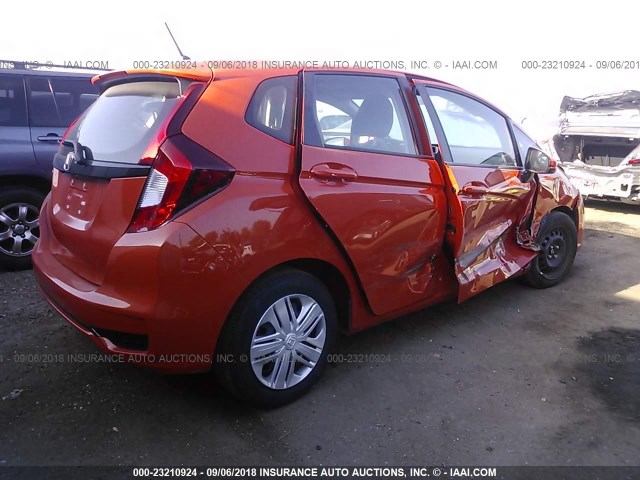 3HGGK5H40JM700128 - 2018 HONDA FIT LX ORANGE photo 4