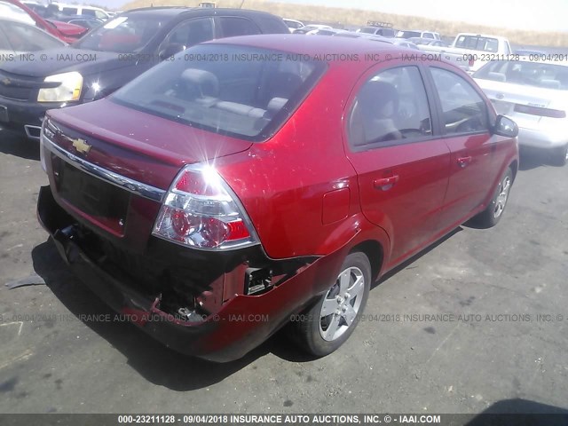 KL1TD5DEXAB050101 - 2010 CHEVROLET AVEO LS/LT RED photo 4