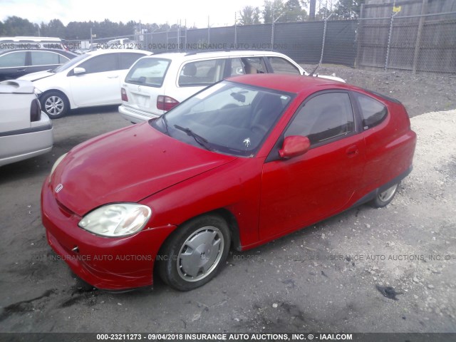 JHMZE1357YT002374 - 2000 HONDA INSIGHT RED photo 2