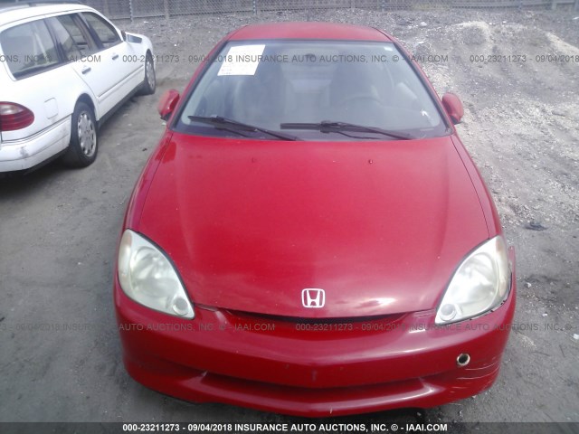 JHMZE1357YT002374 - 2000 HONDA INSIGHT RED photo 6