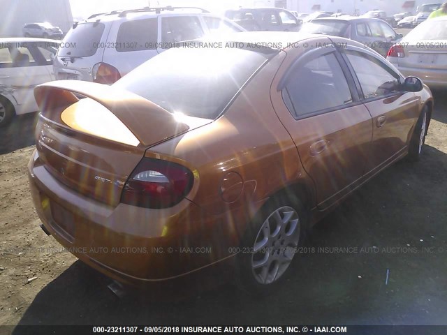 1B3ES66S05D108230 - 2005 DODGE NEON SRT-4 ORANGE photo 4