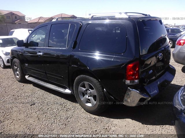 5N1AA08AX5N720782 - 2005 NISSAN ARMADA SE/LE BLACK photo 3