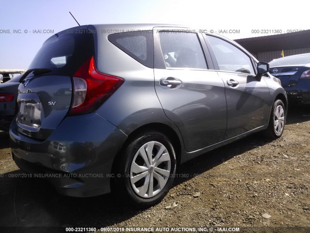 3N1CE2CPXHL358565 - 2017 NISSAN VERSA NOTE S/S PLUS/SV/SL/SR GRAY photo 4