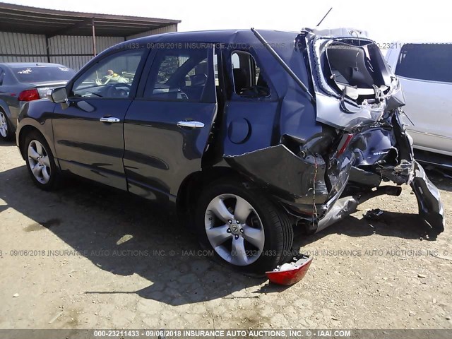 5J8TB18537A006989 - 2007 ACURA RDX TECHNOLOGY GRAY photo 3