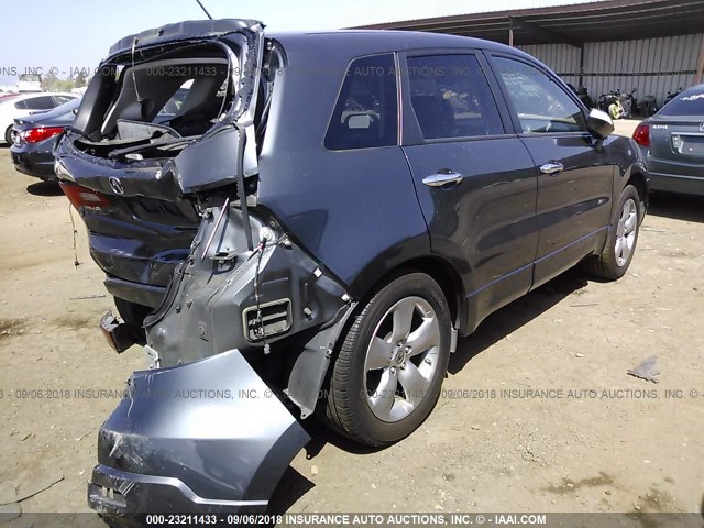 5J8TB18537A006989 - 2007 ACURA RDX TECHNOLOGY GRAY photo 4