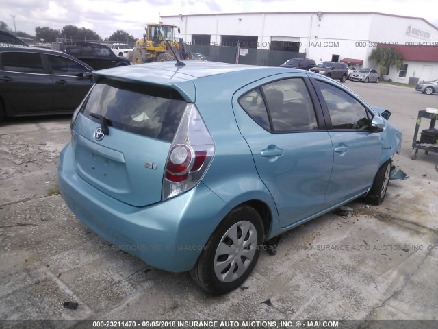 JTDKDTB37E1076693 - 2014 TOYOTA PRIUS C BLUE photo 4