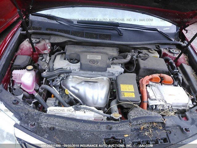4T1BD1FK9EU139406 - 2014 TOYOTA CAMRY HYBRID/LE/XLE 红色 照片 10
