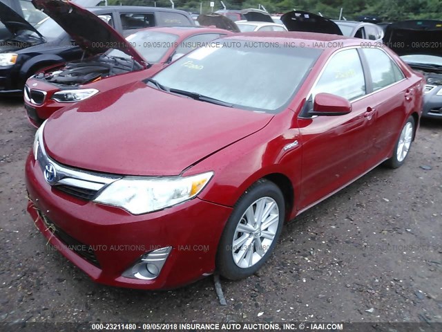 4T1BD1FK9EU139406 - 2014 TOYOTA CAMRY HYBRID/LE/XLE 红色 照片 2