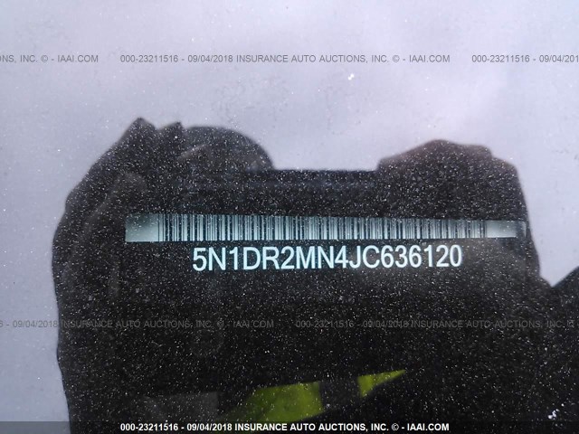 5N1DR2MN4JC636120 - 2018 NISSAN PATHFINDER S/SV/SL/PLATINUM BLACK photo 9