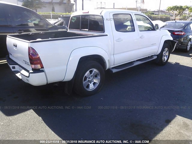 5TEJU62N05Z065829 - 2005 TOYOTA TACOMA DOUBLE CAB PRERUNNER WHITE photo 4