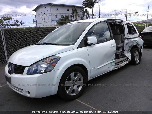 5N1BV28U04N359639 - 2004 NISSAN QUEST S/SE/SL WHITE photo 2