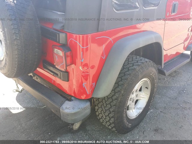 1J4FA49S56P764455 - 2006 JEEP WRANGLER / TJ SPORT RED photo 6