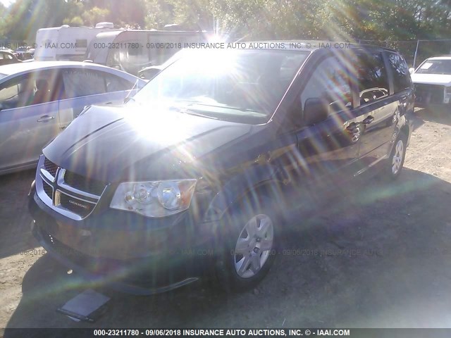 2C4RDGBG8CR385638 - 2012 DODGE GRAND CARAVAN SE BLACK photo 2