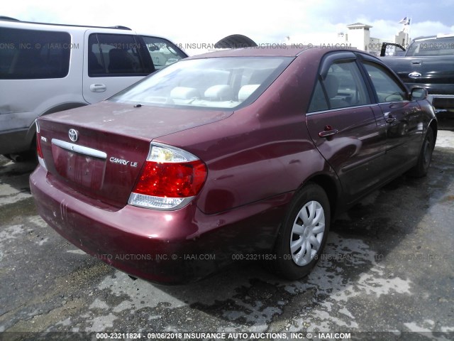 4T1BE32KX5U039488 - 2005 TOYOTA CAMRY LE/XLE/SE Tünd qırmızı foto 4