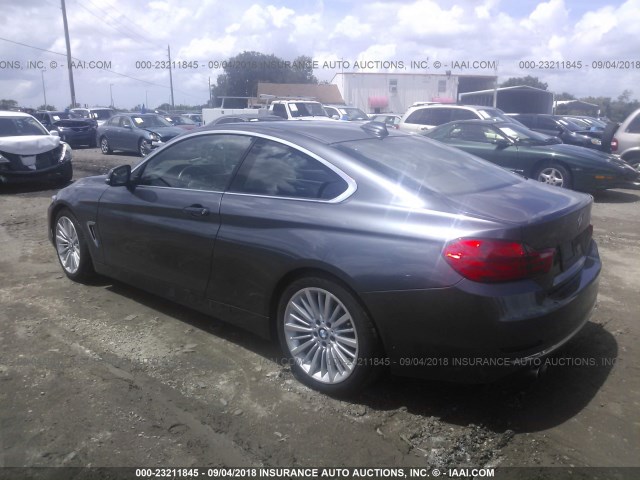 WBA3N3C50EF710654 - 2014 BMW 428 I GRAY photo 3