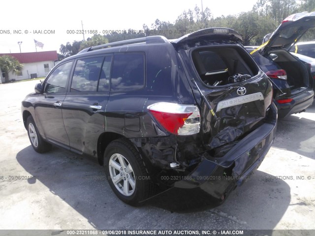 5TDJK3EH5AS013548 - 2010 TOYOTA HIGHLANDER SE BLACK photo 3