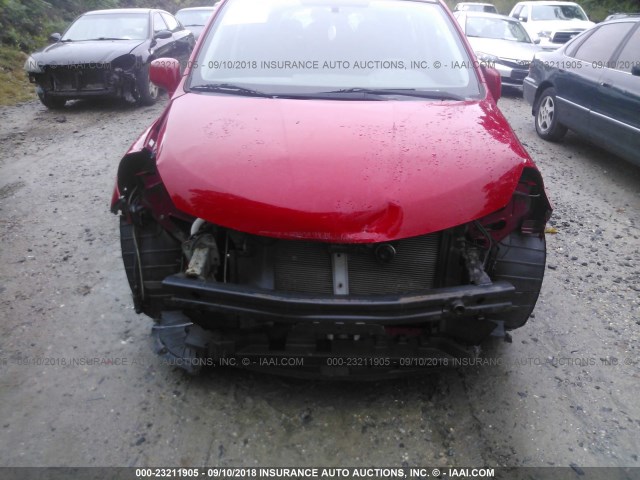 3N1BC13E57L418647 - 2007 NISSAN VERSA S/SL RED photo 6