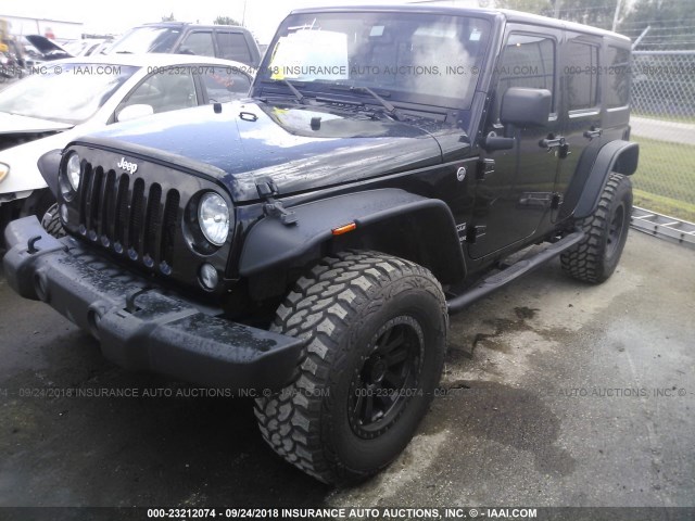 1C4BJWDG2FL592296 - 2015 JEEP WRANGLER UNLIMITE SPORT BLACK photo 2