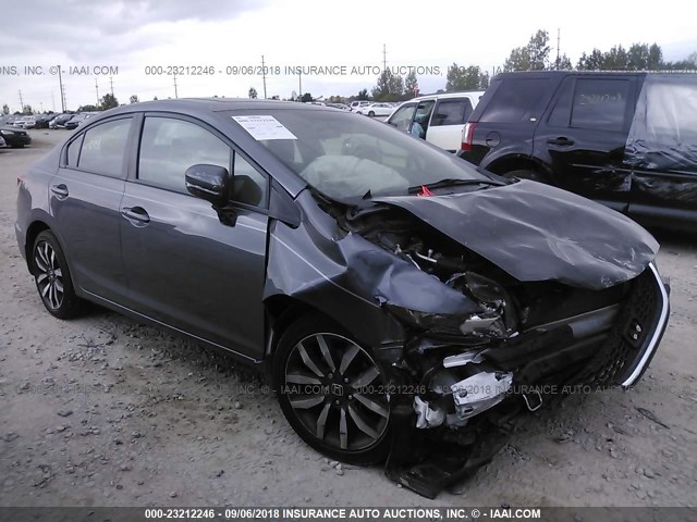 2HGFB2F95EH515702 - 2014 HONDA CIVIC EXL ნაცრისფერი ფოტო 1