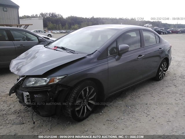 2HGFB2F95EH515702 - 2014 HONDA CIVIC EXL ნაცრისფერი ფოტო 2