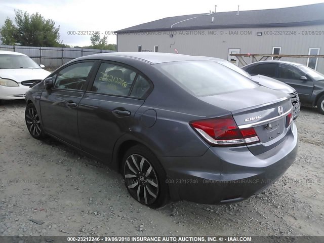 2HGFB2F95EH515702 - 2014 HONDA CIVIC EXL ნაცრისფერი ფოტო 3