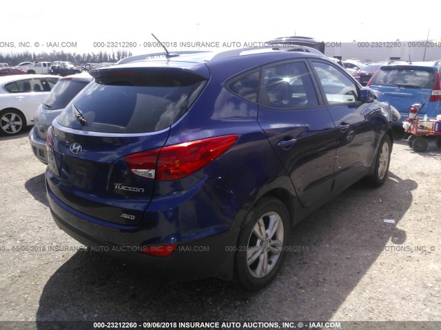 KM8JUCAC1BU238434 - 2011 HYUNDAI TUCSON GLS/LIMITED BLUE photo 4