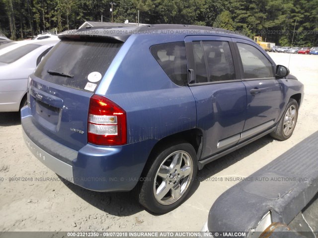 1J8FF57W47D144825 - 2007 JEEP COMPASS LIMITED BLUE photo 4